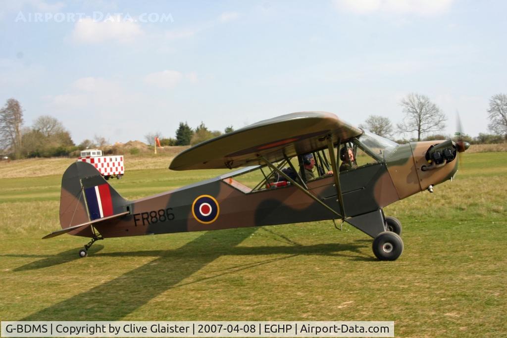 G-BDMS, 1944 Piper J3C-65 Cub Cub C/N 13049, Colour scheme of the ROYAL AIR FORCE as FR886. Previous ID: F-BEGZ