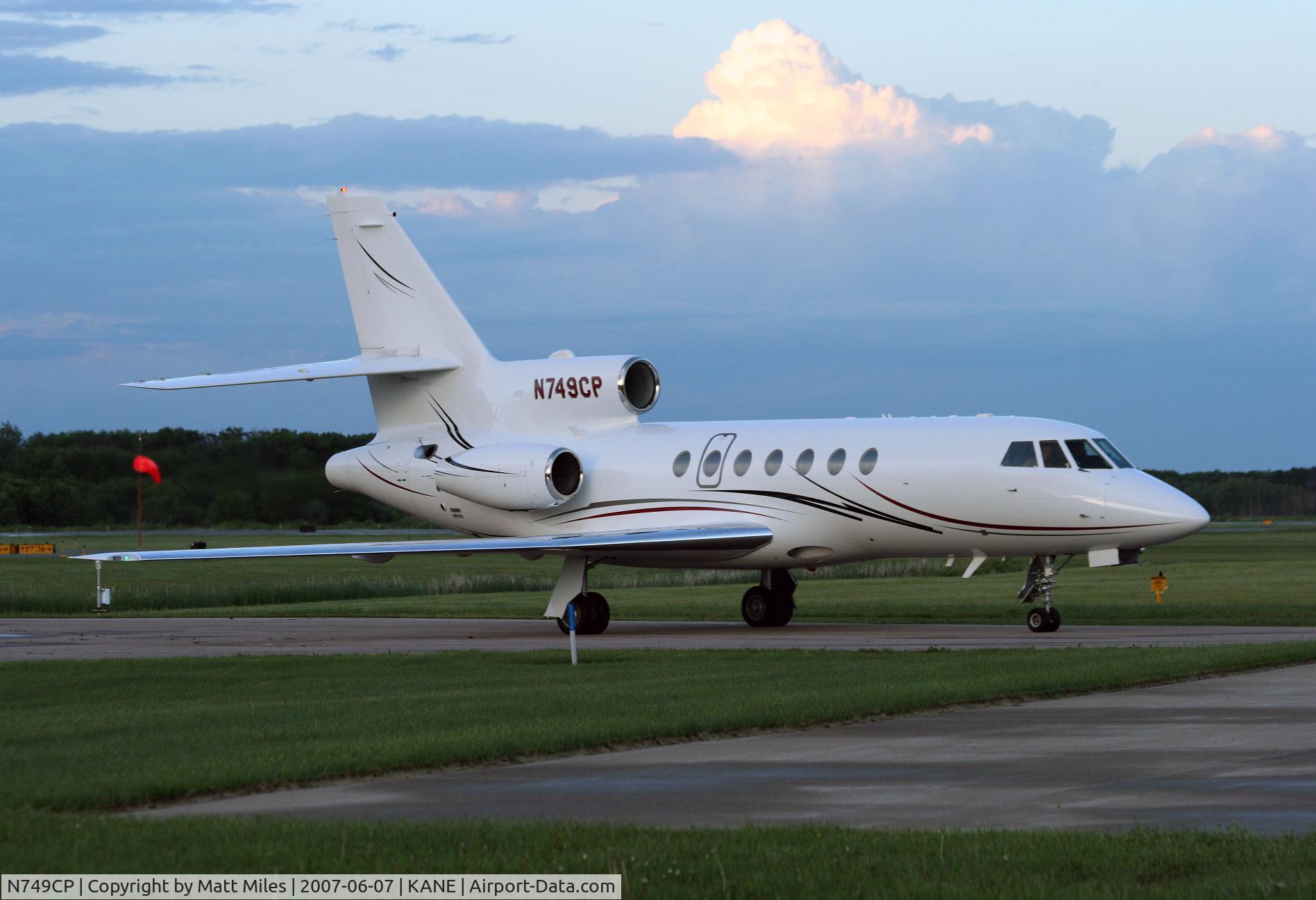 N749CP, Dassault-Breguet Falcon 50 C/N 200, just after arrival during some storms in Blaine, MN