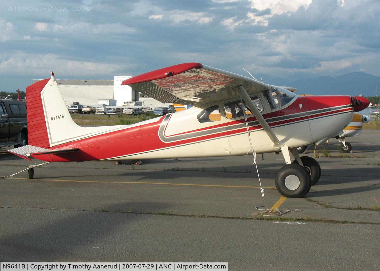 N9641B, 1957 Cessna 180A C/N 32938, General Aviation Parking area at Anchorage International
