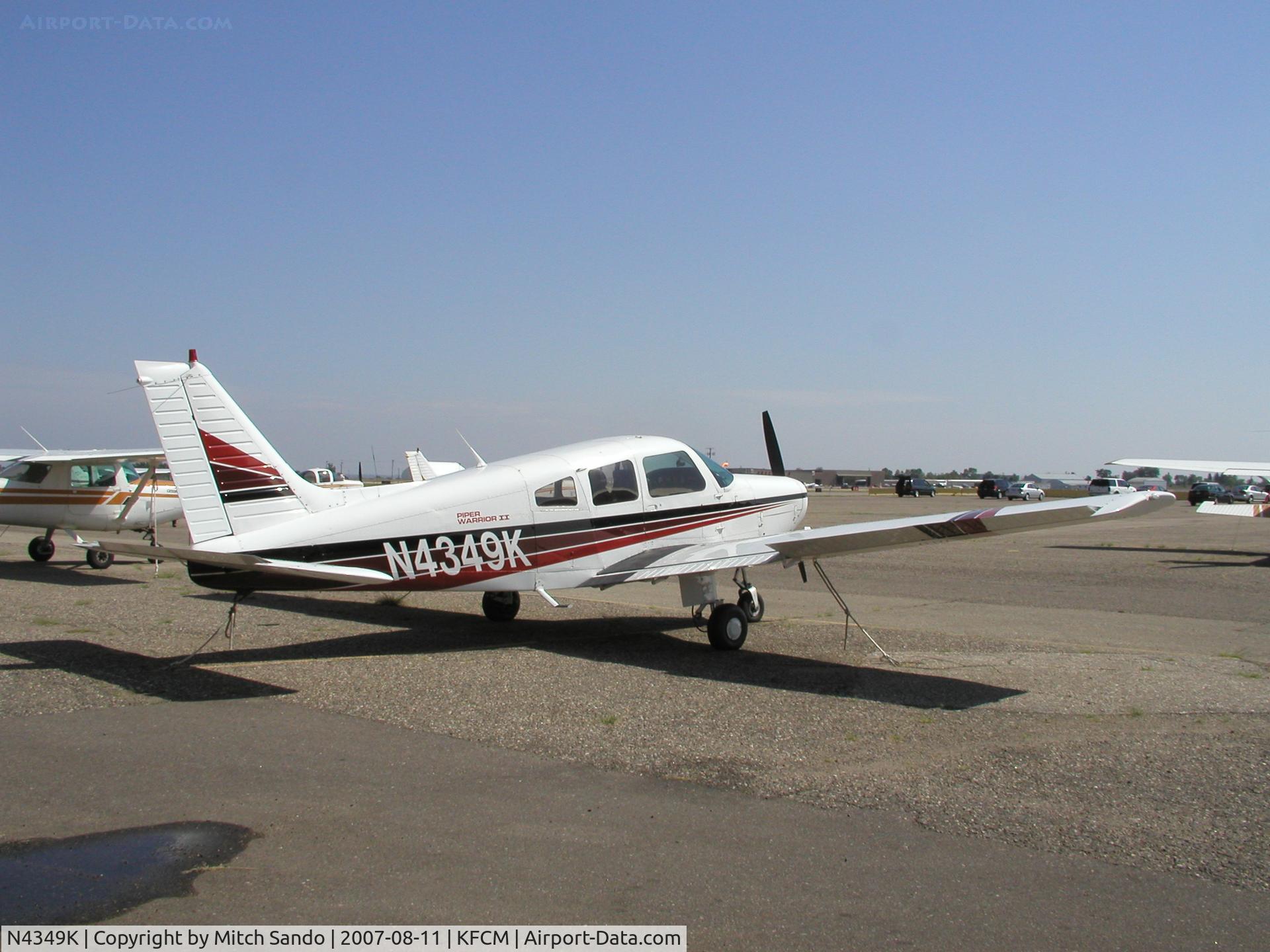 N4349K, Piper PA-28-161 C/N 28-8416067, Parked at the Thunderbird Ramp at Flying Cloud.