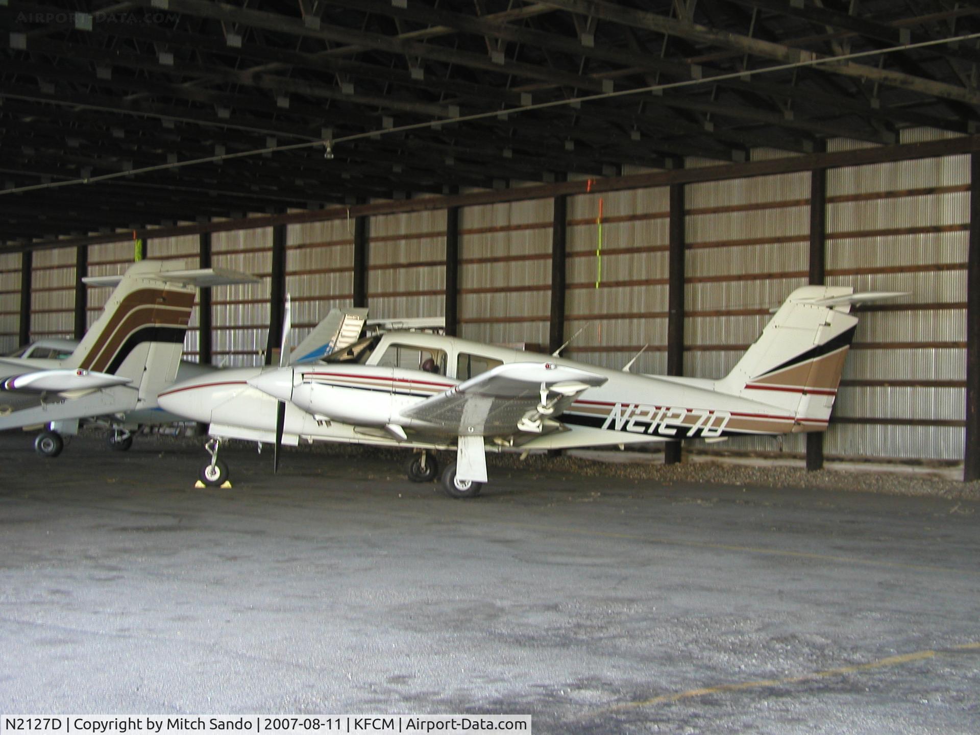 N2127D, 1978 Piper PA-44-180 Seminole C/N 44-7995131, Parked inside the Thunderbird Aviation Hangar.