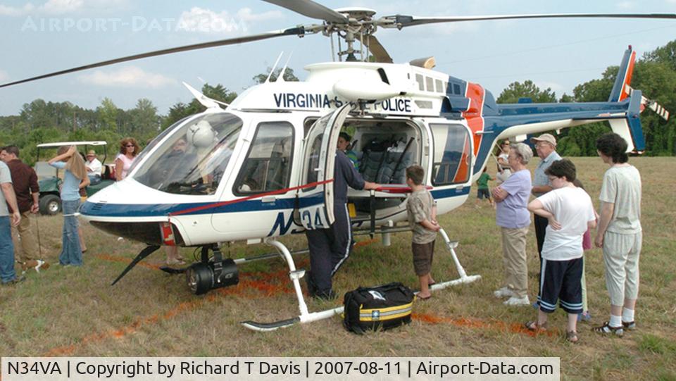 N34VA, 2000 Bell 407 C/N 53454, Virginia State Police-2000 Bell 407-  showing off for those attending the Laurel Grove Vol. Fire & Rescue 25th Anniversary Celebration in Pittsylvania County Va. near the Halifax County border.