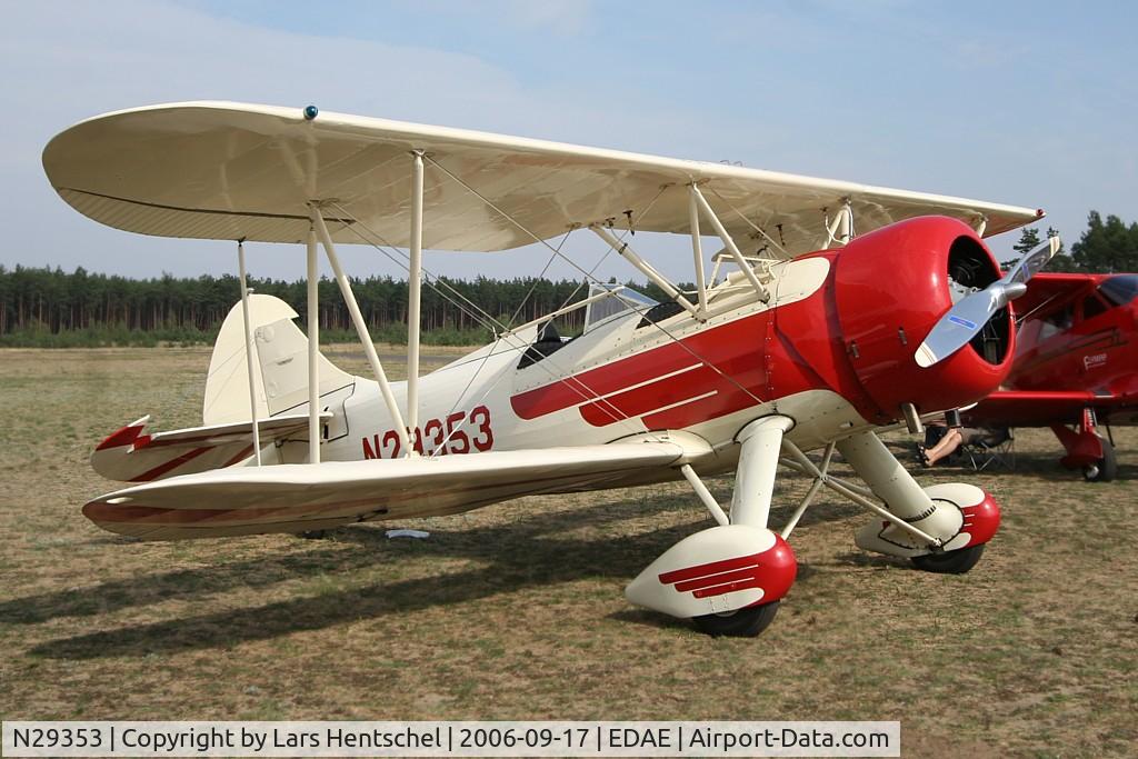 N29353, 1940 Waco UPF-7 C/N 5380, being part of an airshow at Pohlitz airfield