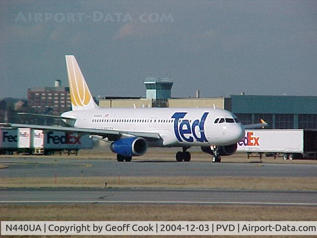 N440UA, 1997 Airbus A320-232 C/N 702, Rare but always welcome as a TED A320 subs for the usual United A320 on the lunchtime departure to Chicago