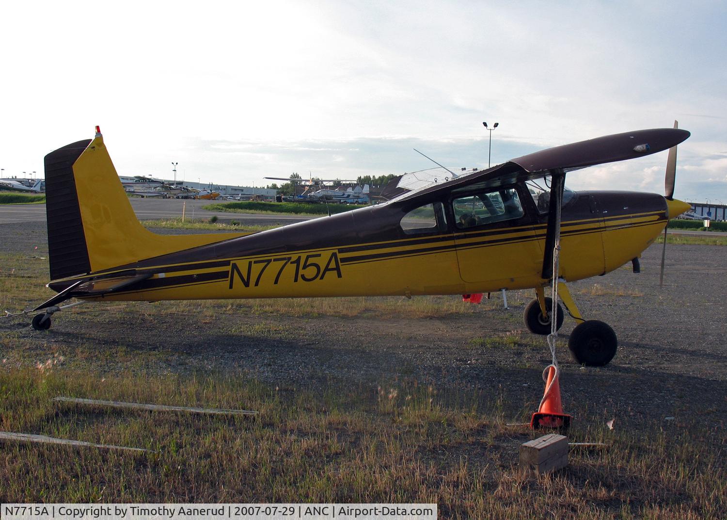 N7715A, 1956 Cessna 180 C/N 32612, General Aviation Parking area at Anchorage International
