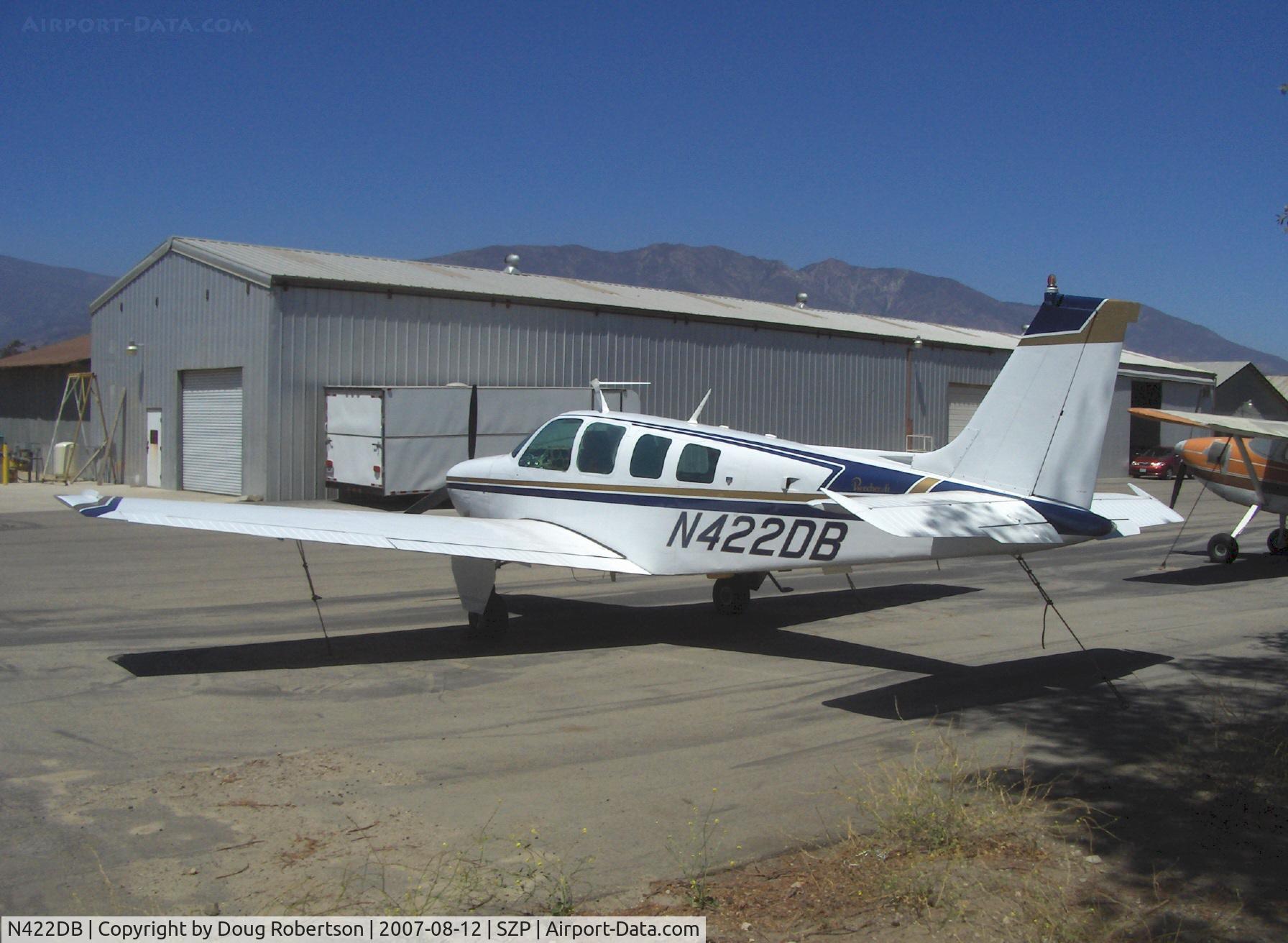 N422DB, 1978 Beech A36 Bonanza 36 C/N E-1386, 1978 Beech A36 BONANZA, Continental IO-520 285 Hp