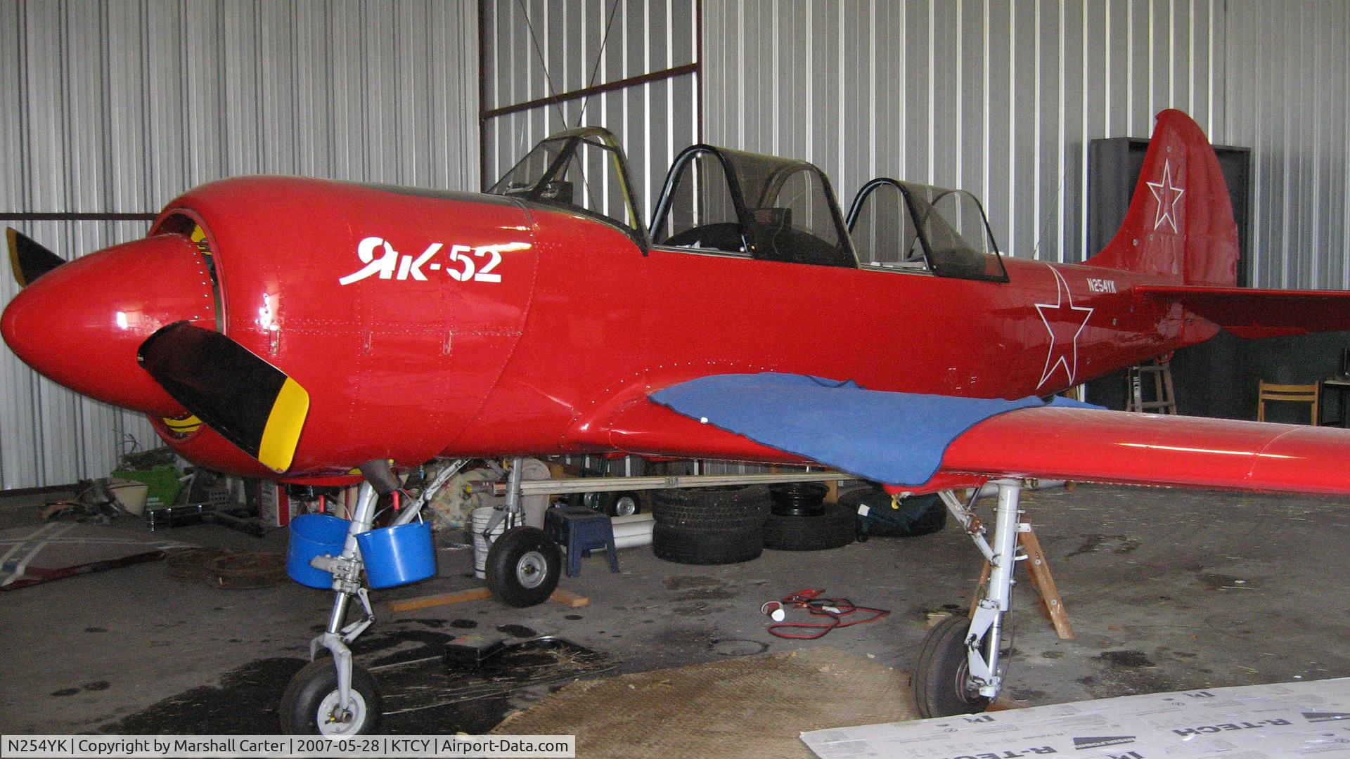 N254YK, 1985 Yakovlev Yak-52 C/N 855410, In sotrage @ KTCY