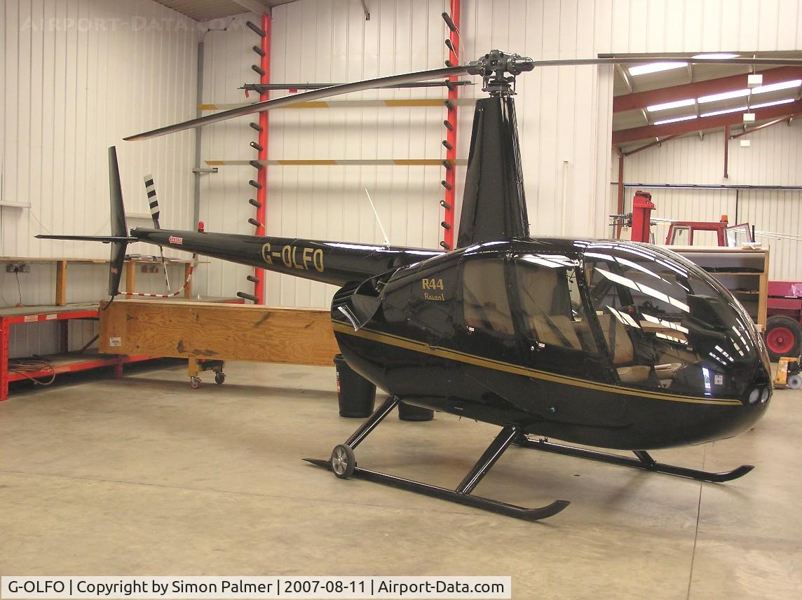 G-OLFO, 2003 Robinson R44 C/N 1305, R44 in the hangar at Wellesbourne