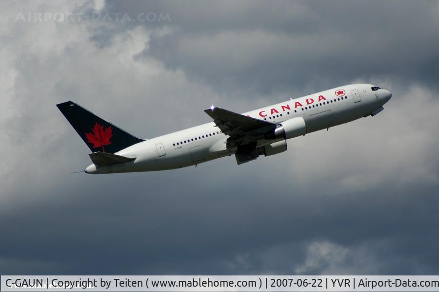 C-GAUN, 1983 Boeing 767-233 C/N 22520, C-GAUN from Air Canada taking off from YVR during another very cloudy afternoon