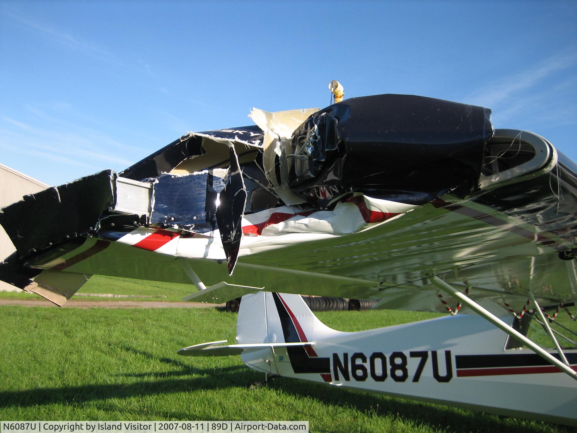 N6087U, 1994 Aviat A-1 Husky C/N 1285, Damage cause unknown.