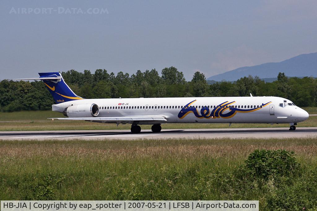HB-JIA, 1997 McDonnell Douglas MD-90-30 C/N 53552, departing on runway 16