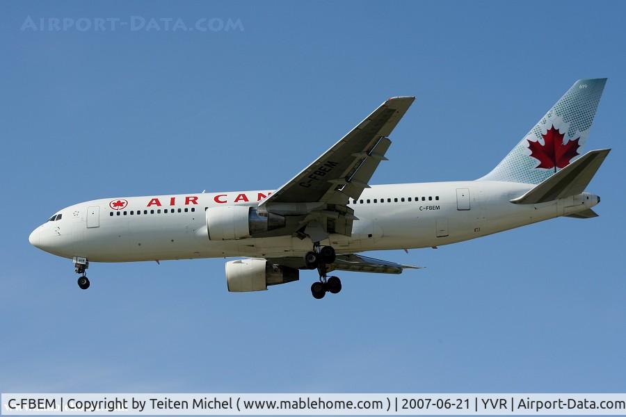 C-FBEM, 1989 Boeing 767-233 C/N 24325, Landing at Vancouver