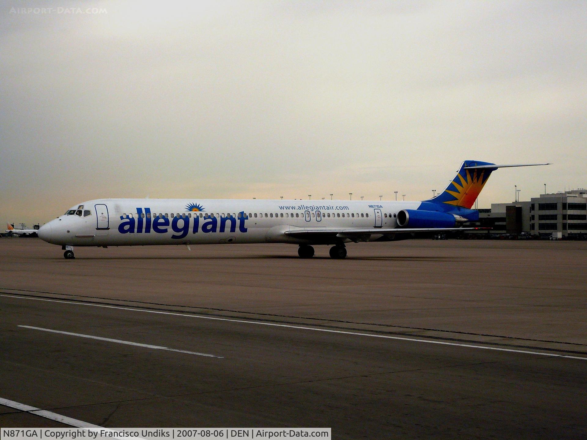 N871GA, 1996 McDonnell Douglas MD-83 (DC-9-83) C/N 53192, Allegiant