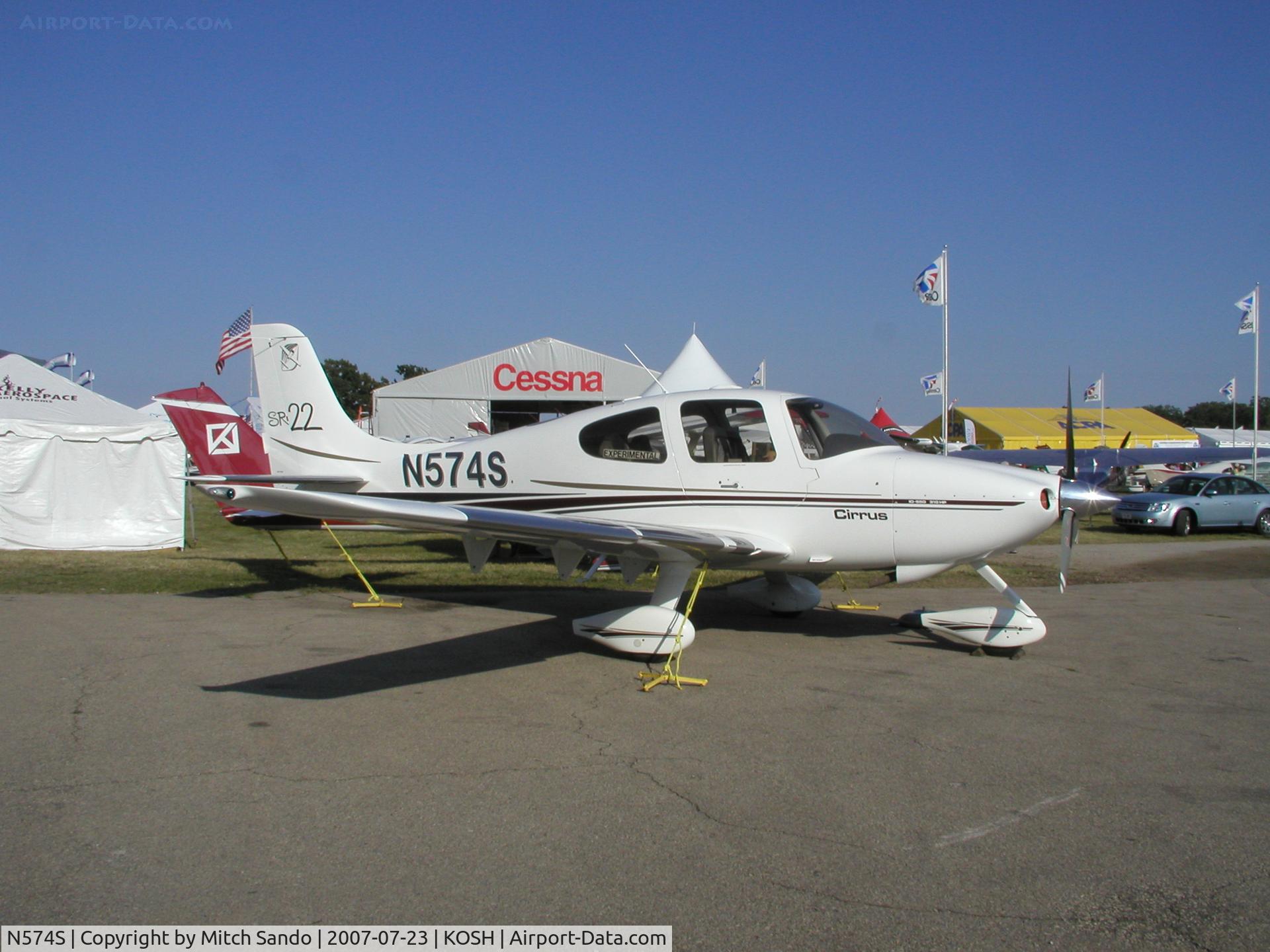 N574S, 2002 Cirrus SR22 C/N 0343, EAA AirVenture 2007.