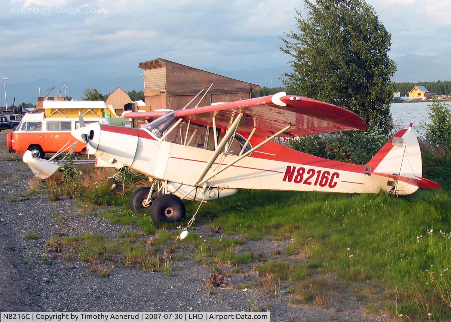 N8216C, 1955 Piper PA-18A Super Cub C/N 18-4444, Moored at Lake Hood