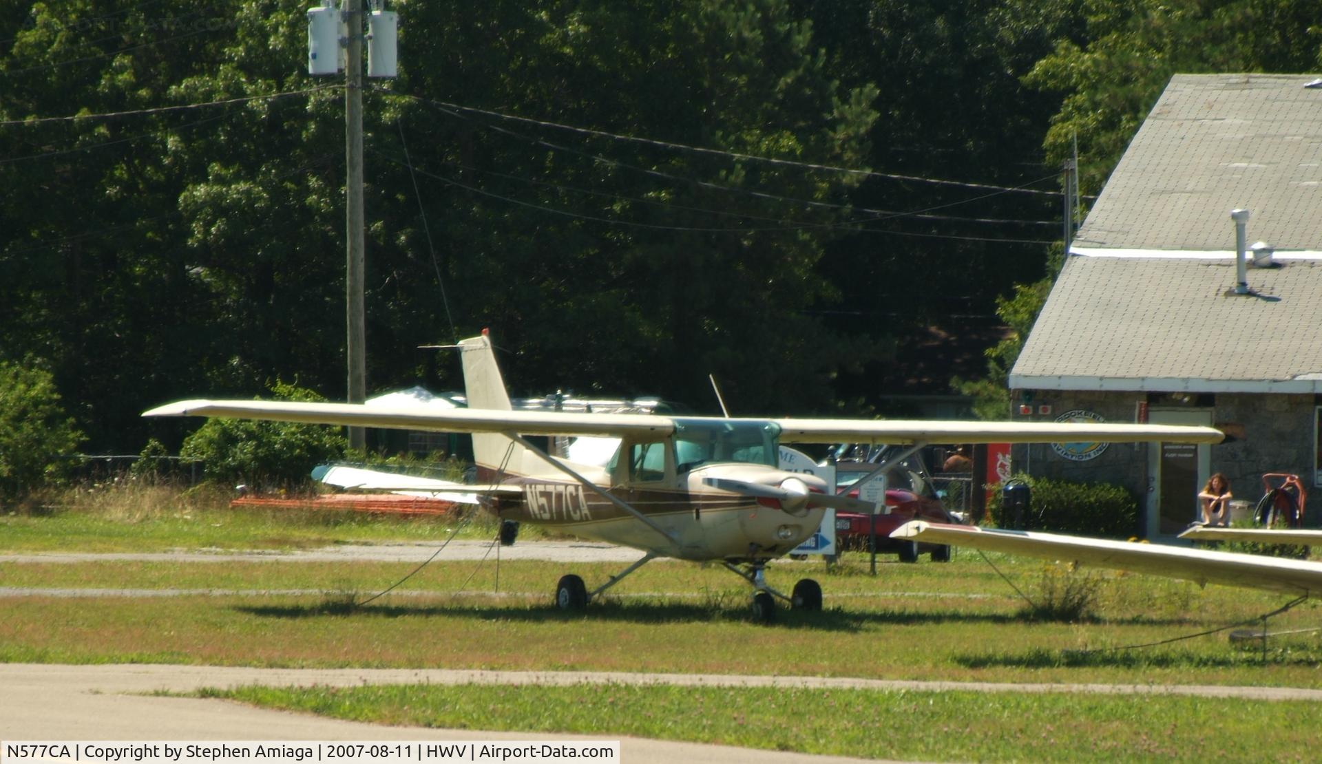N577CA, 1977 Cessna 152 C/N 15280076, On the ramp at Brookhaven...