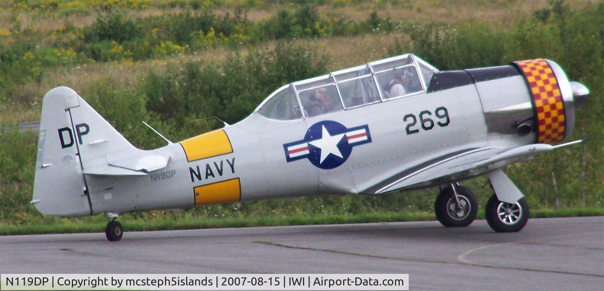 N119DP, 1942 North American SNJ-4 Texan C/N 88-10185, Runnup at Wiscasset Airport (IWI)