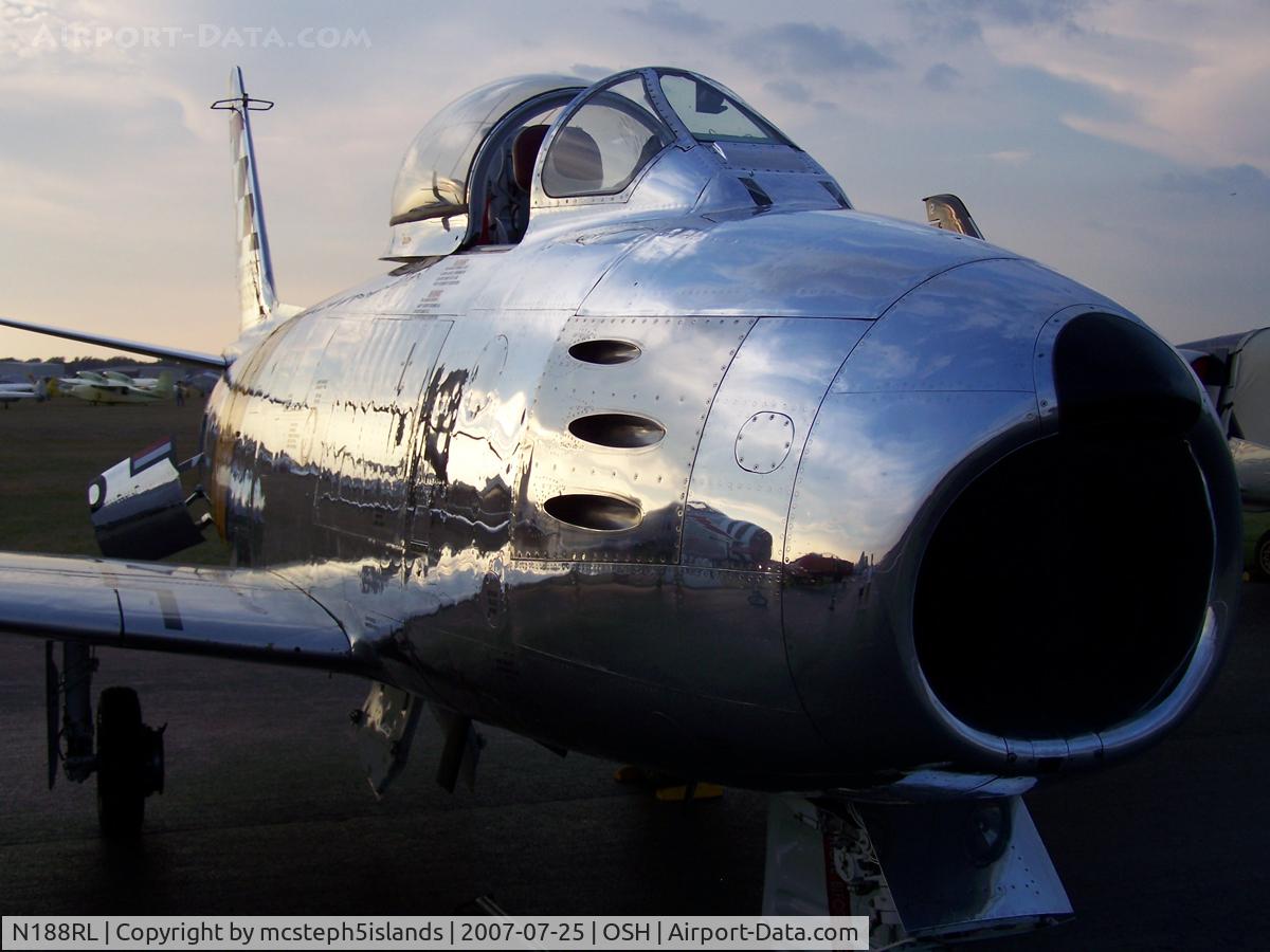 N188RL, 1952 North American F-86F Sabre C/N 191-682, F86 Sabre at dusk - Oshkosh flight line