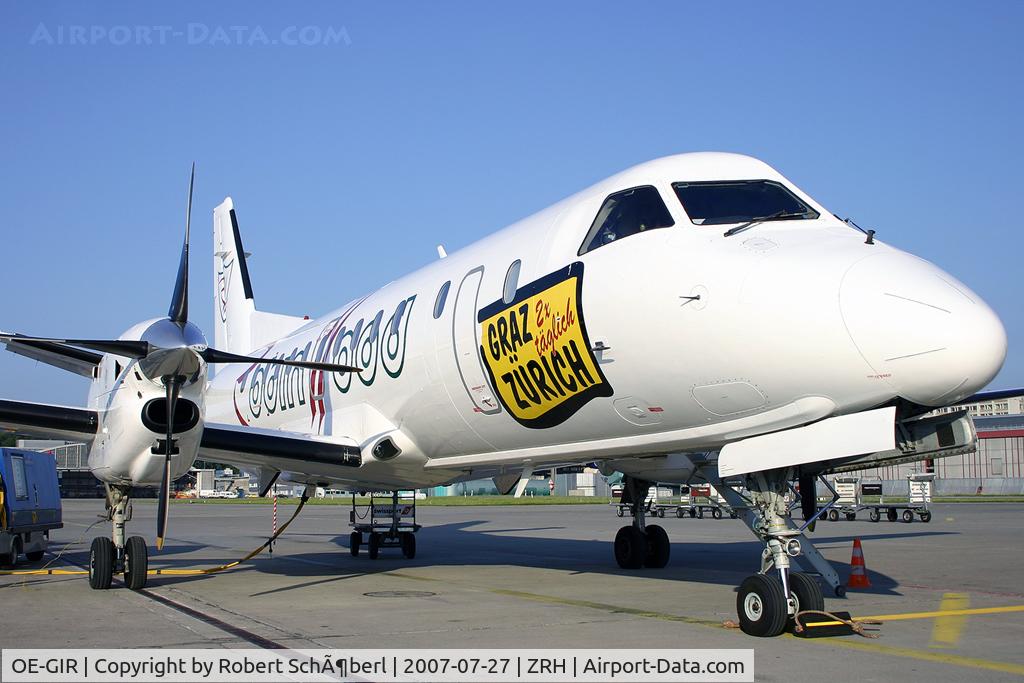 OE-GIR, 1988 Saab SF340A C/N 340A-134, This plane is named LITTLE JOHN