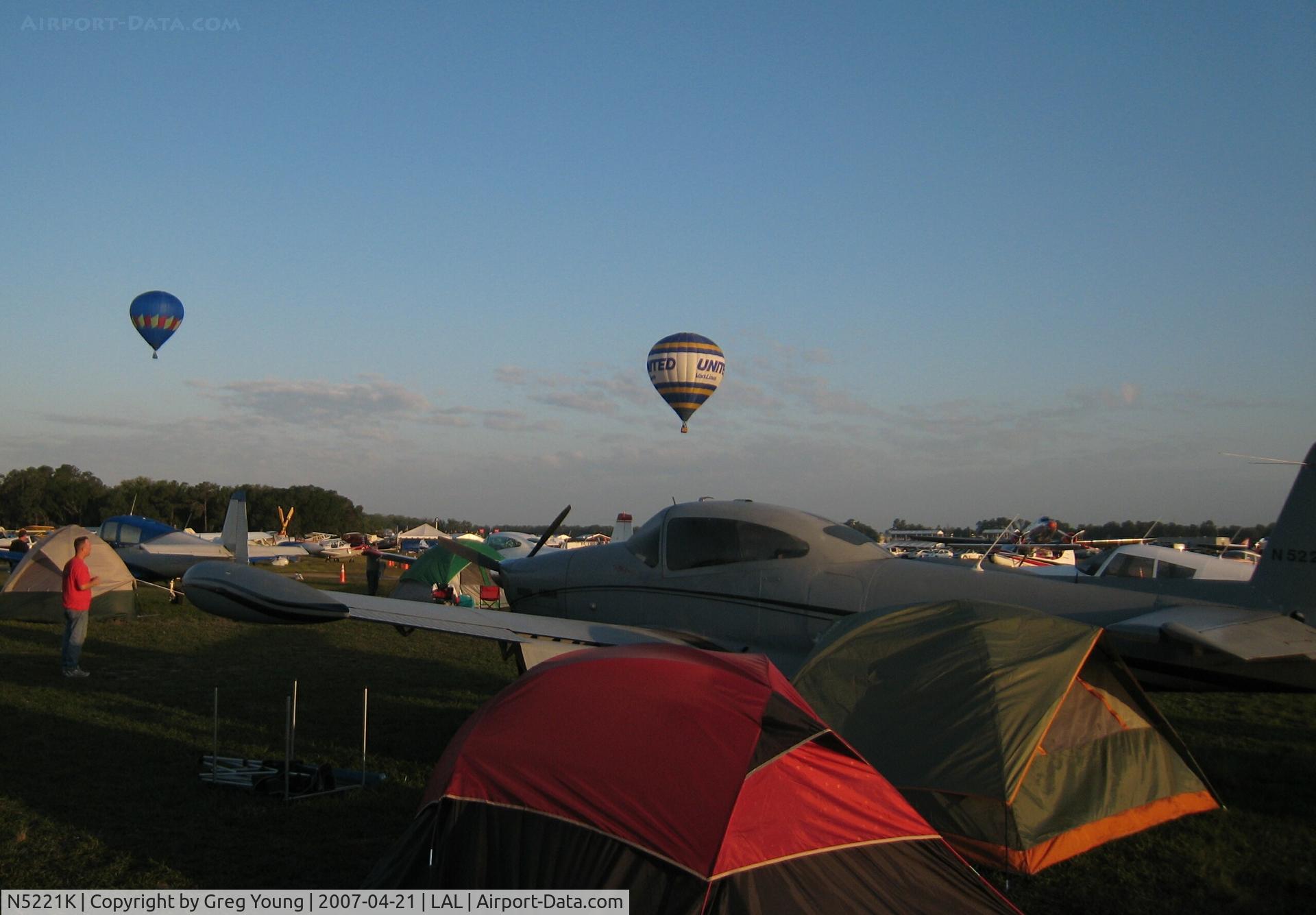 N5221K, 1950 Ryan Navion B C/N NAV-4-2121B, Sun N Fun 2007 balloon launch
