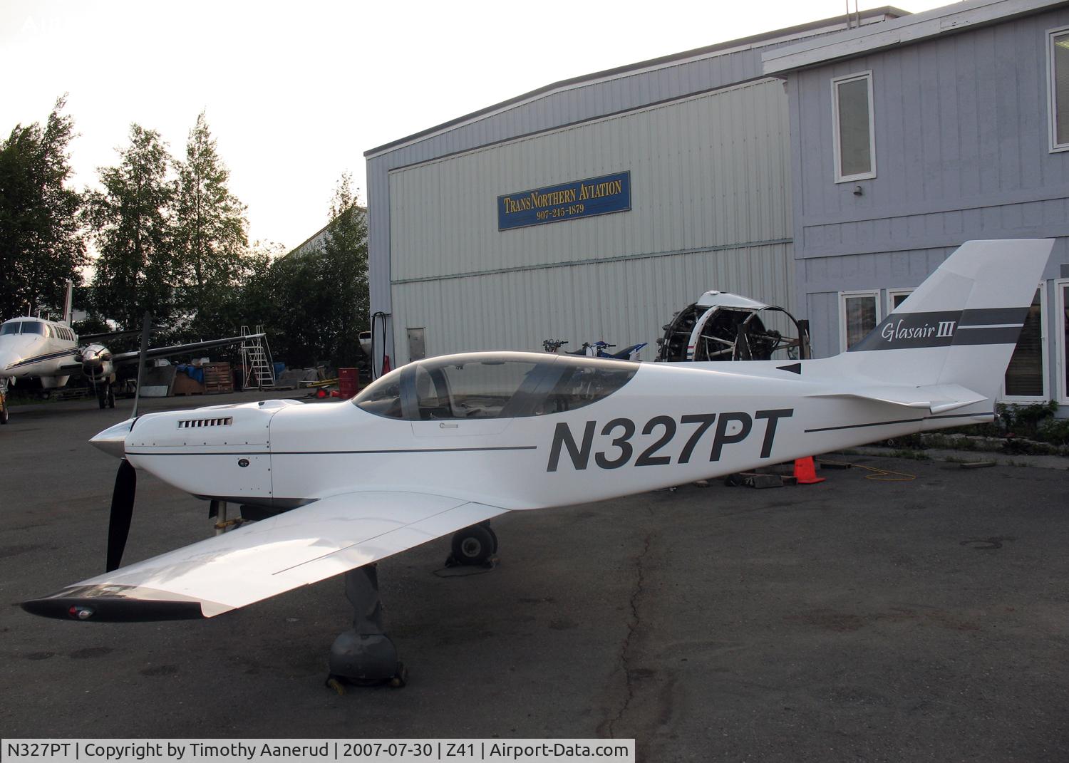 N327PT, Stoddard-Hamilton Glasair III C/N 3035, Stoddard-Hamilton Glasair III, c/n 3035. Parked near Lake Hood