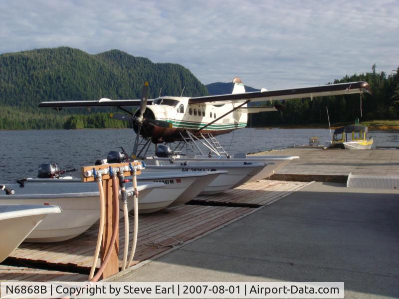 N6868B, 1958 De Havilland Canada DHC-3 Otter C/N 274, At Silverking Lodge on Grant Island N. of Ketchikan