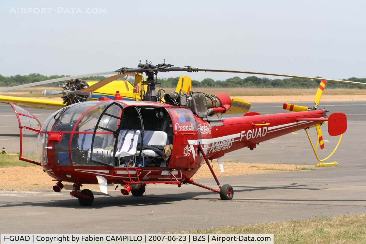 F-GUAD, Aérospatiale SA 316B Alouette III C/N 1611, BZS Beziers [Vias], France