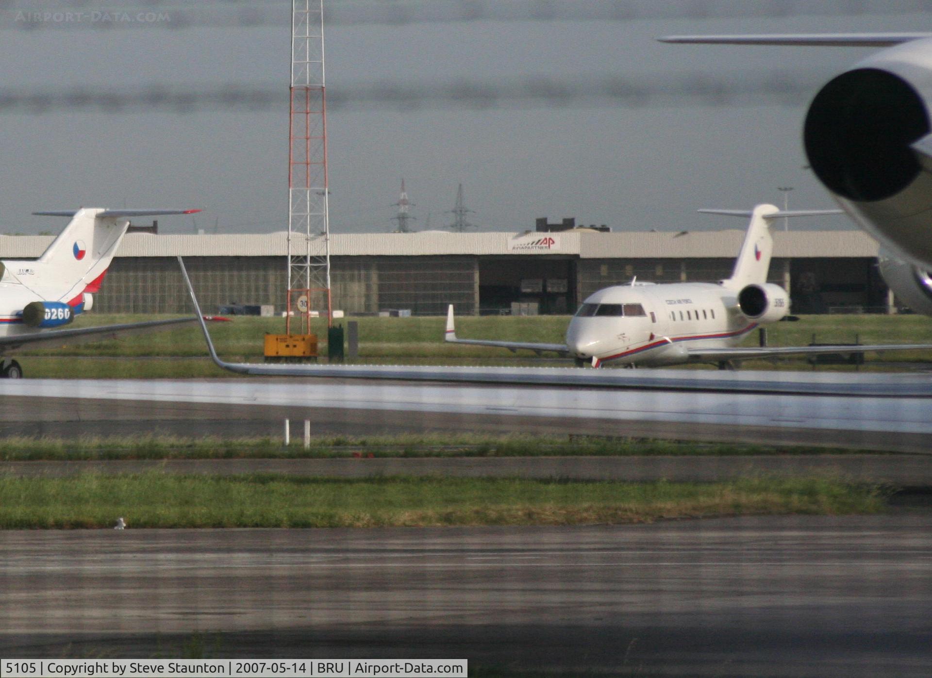 5105, 1999 Bombardier Challenger 601-3A (CL-600-2B16) C/N 5105, Taken from inside a coach at Brussels Airport