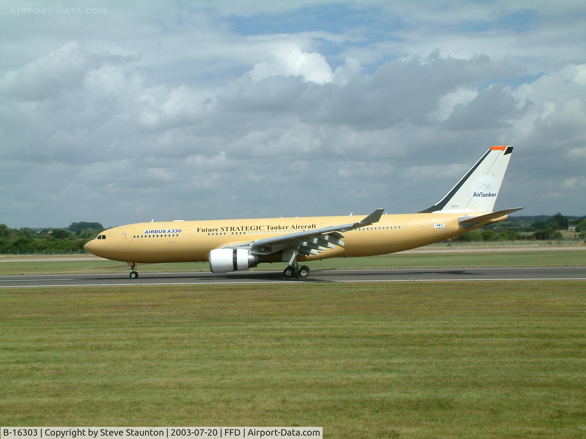 B-16303, 2003 Airbus A330-203 C/N 555, Royal International Air Tattoo 2003 - note wearing Airbus No. F-WWYL