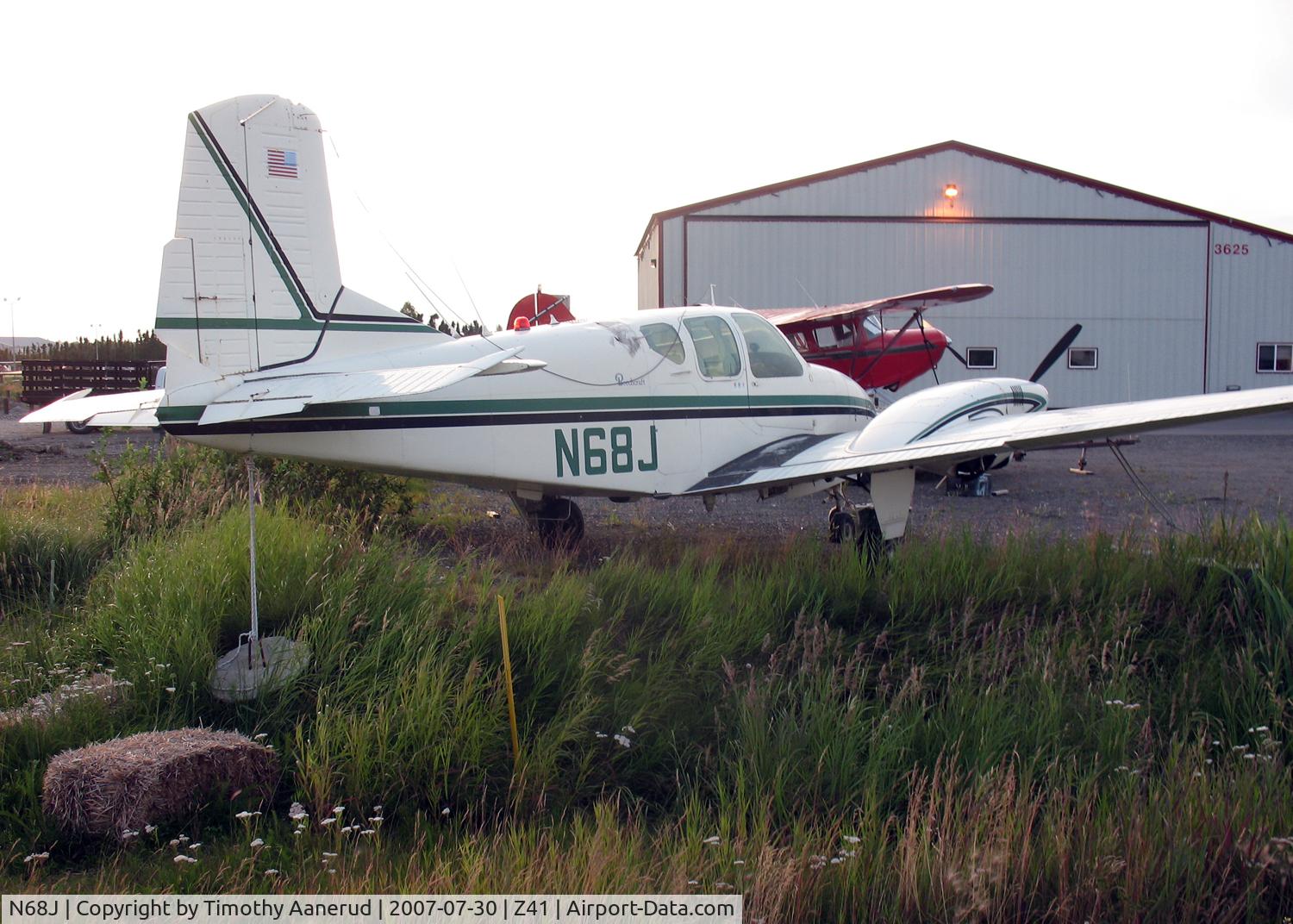 N68J, 1958 Beech 95 C/N TD-121, Parked near Lake Hood