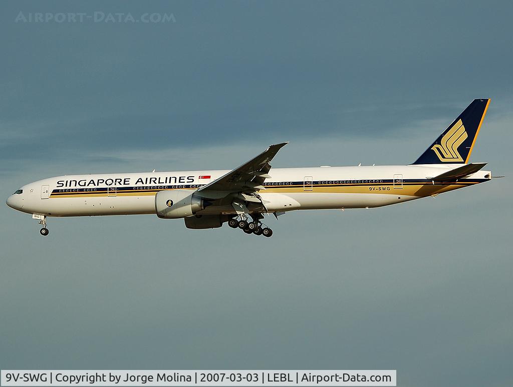 9V-SWG, 2006 Boeing 777-312/ER C/N 34572, Coming to BCN from Changi (via Malpensa).