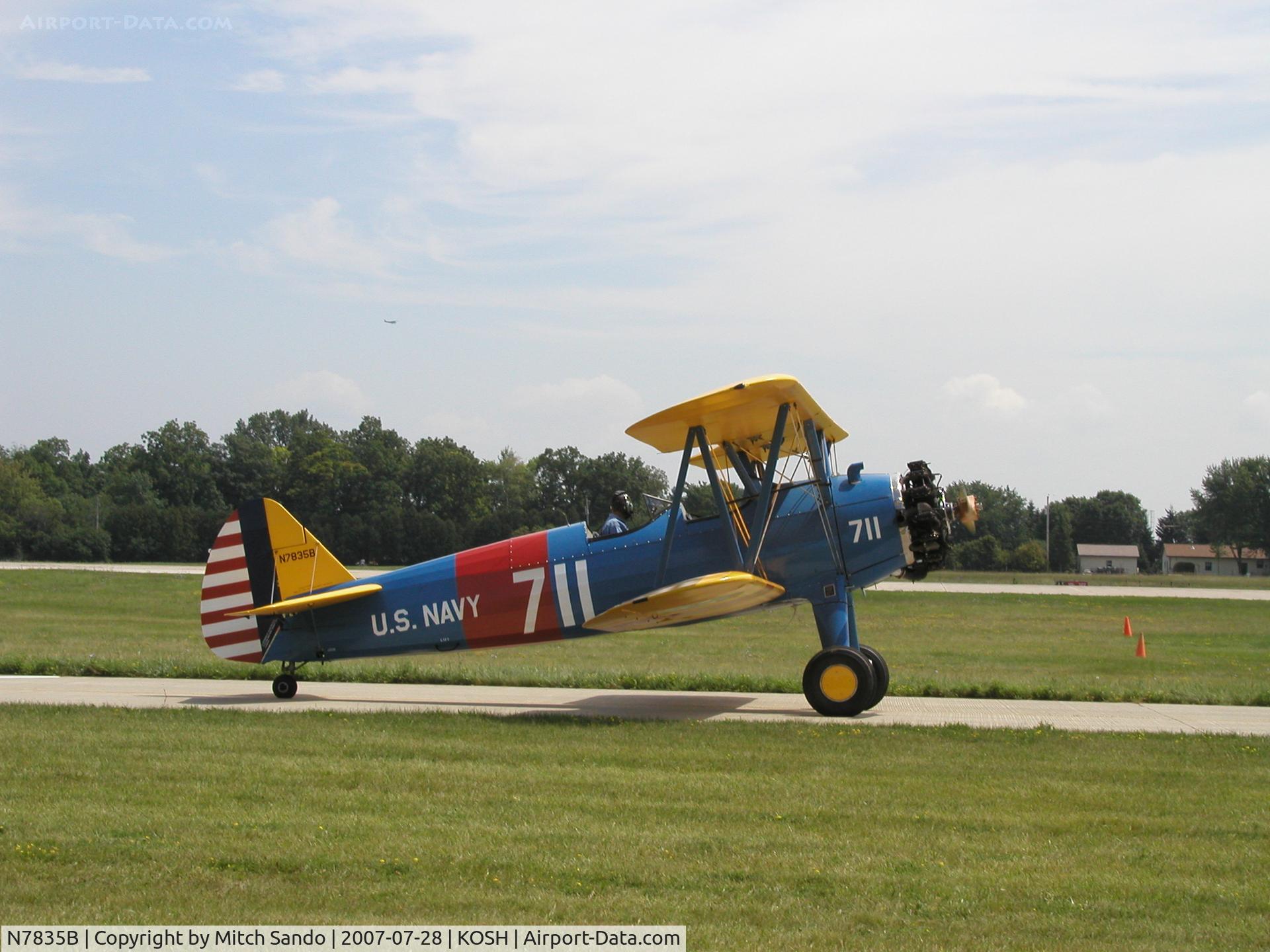 N7835B, Boeing A75N1(PT17) C/N 75-4587, EAA AirVenture 2007.