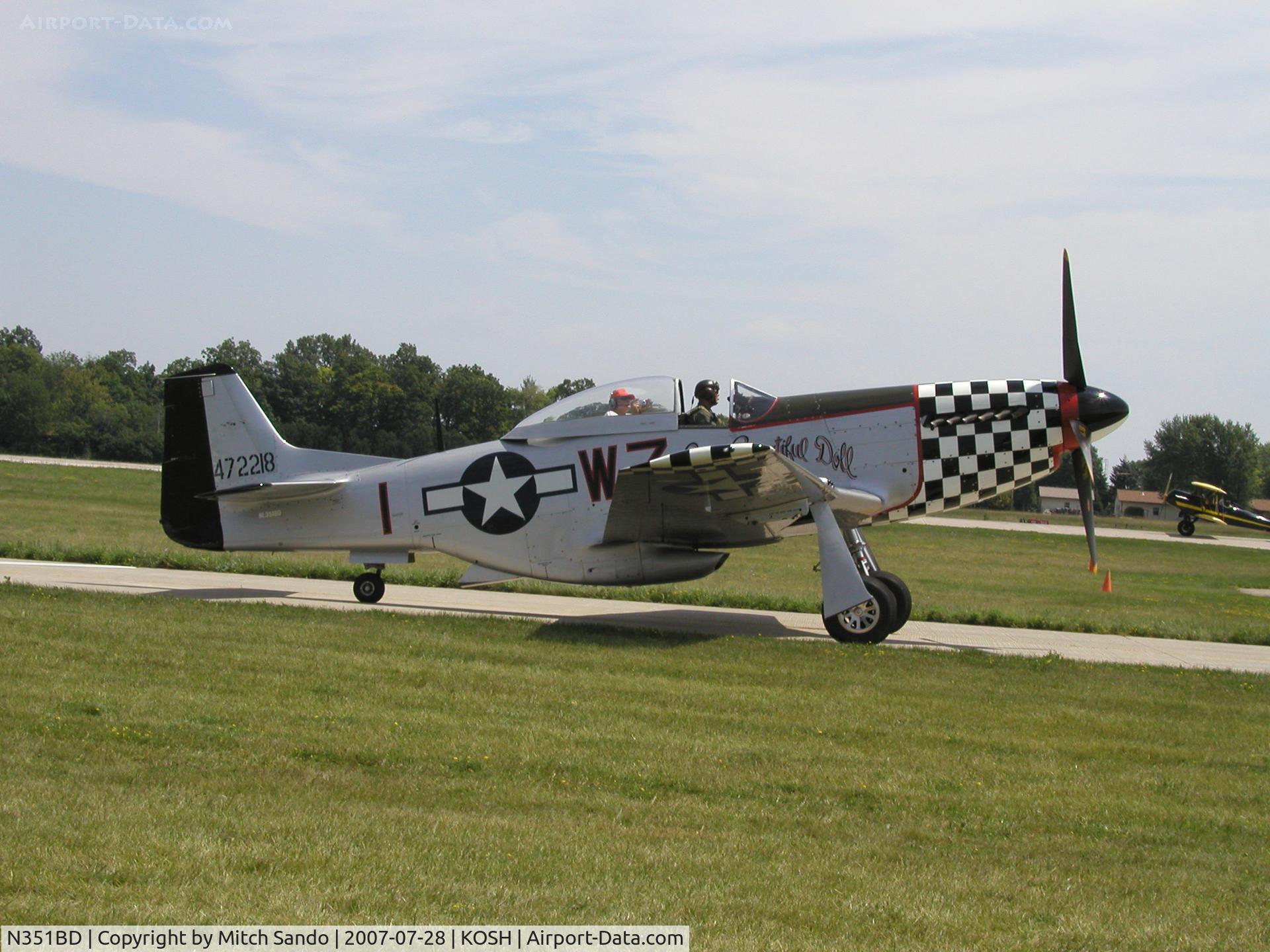 N351BD, 1944 North American F-51D Mustang C/N 44-85634, EAA AirVenture 2007.