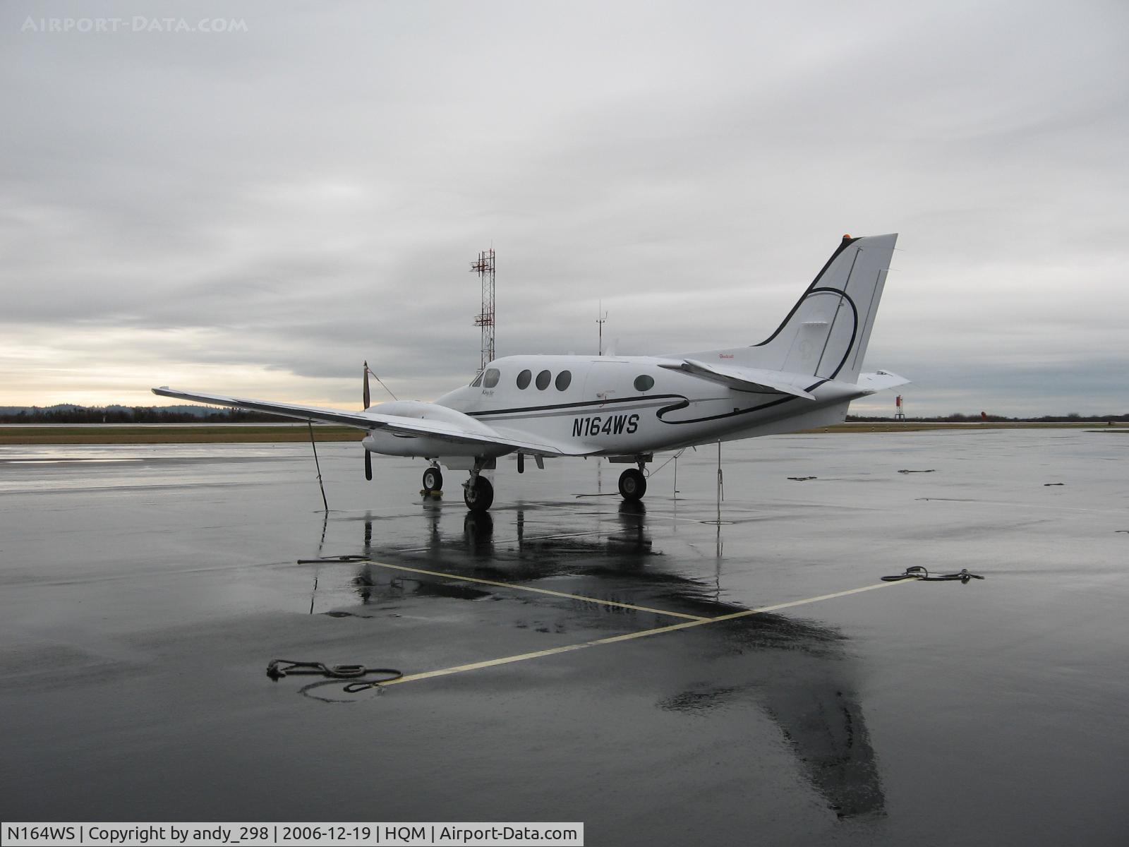 N164WS, Raytheon Aircraft Company C90A C/N LJ-1736, dreary day