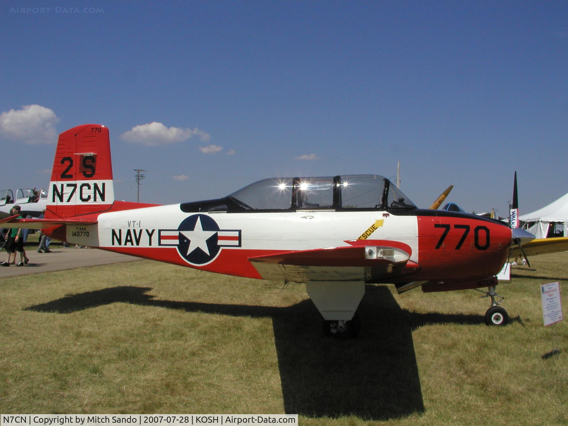 N7CN, 1952 Beech (CCF) T-34A (A45) Mentor C/N CCF34-45, EAA AirVenture 2007.