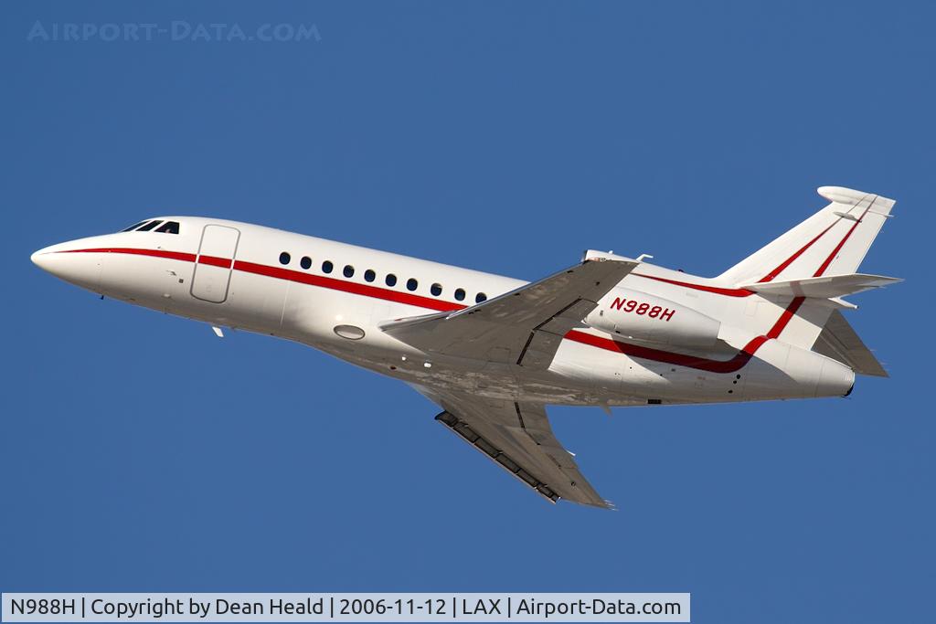 N988H, 2003 Dassault Falcon 900EX C/N 125, Honeywell International Corporation's 2003 Dassault Falcon 900EX N988H climbing out from RWY 25R.
