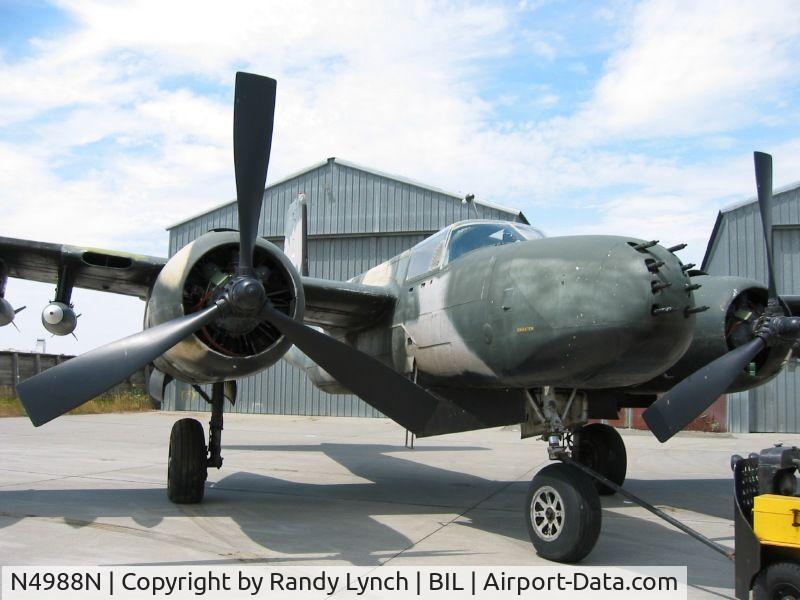 N4988N, 1964 Douglas-On Mark B-26K Counter Invader C/N 27477 (was 44-34198), IF 670 on Ramp in Billings MT