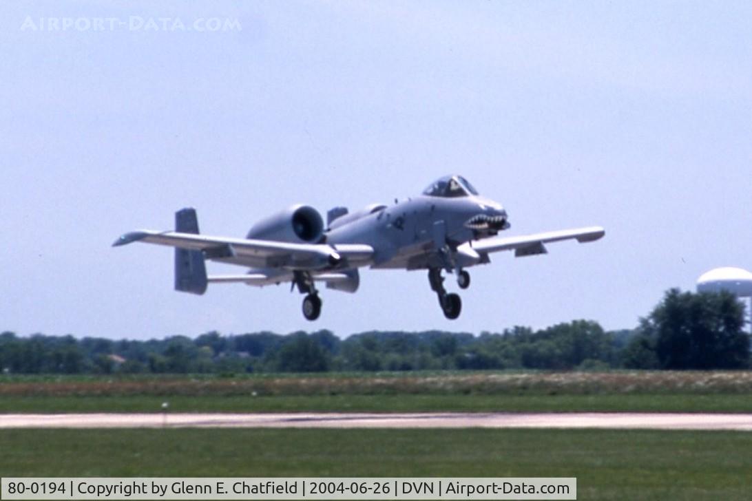 80-0194, 1980 Fairchild Republic A-10C Thunderbolt II C/N A10-0544, A-10A at the Quad Cities Air Show