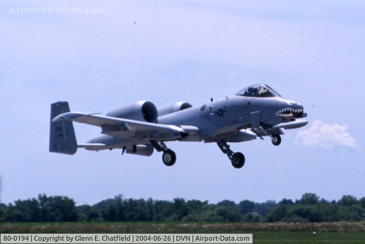 80-0194, 1980 Fairchild Republic A-10C Thunderbolt II C/N A10-0544, A-10A at the Quad Cities Air Show