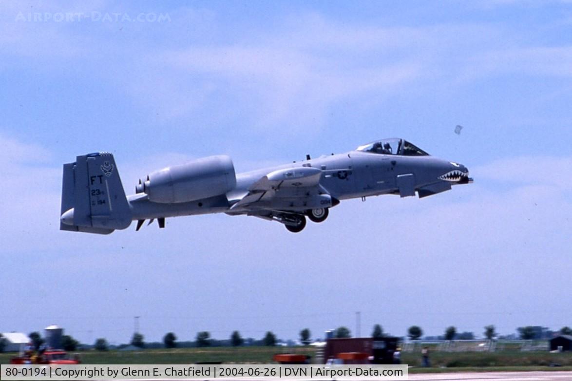 80-0194, 1980 Fairchild Republic A-10C Thunderbolt II C/N A10-0544, A-10A at the Quad Cities Air Show