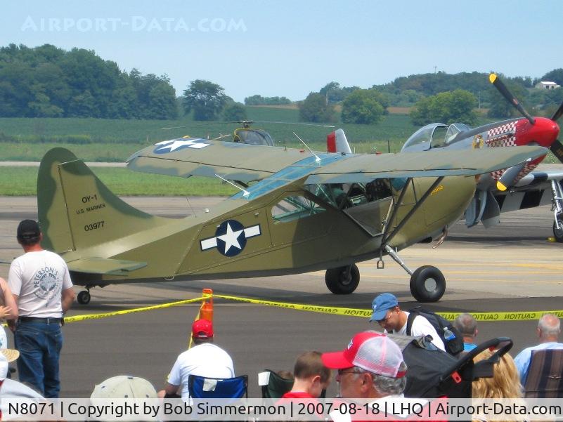N8071, 1945 Stinson L-5E Sentinel C/N 44-18071, Convair OY-1 (L5) Sentinel at Fairfield County airshow - Lancaster, OH