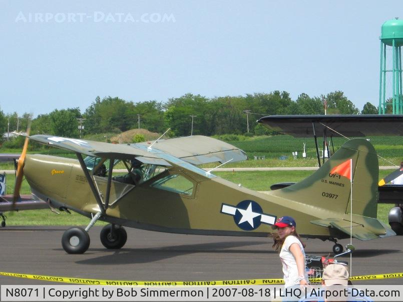 N8071, 1945 Stinson L-5E Sentinel C/N 44-18071, Convair OY-1 (L5) Sentinel at Fairfield County airshow - Lancaster, OH
