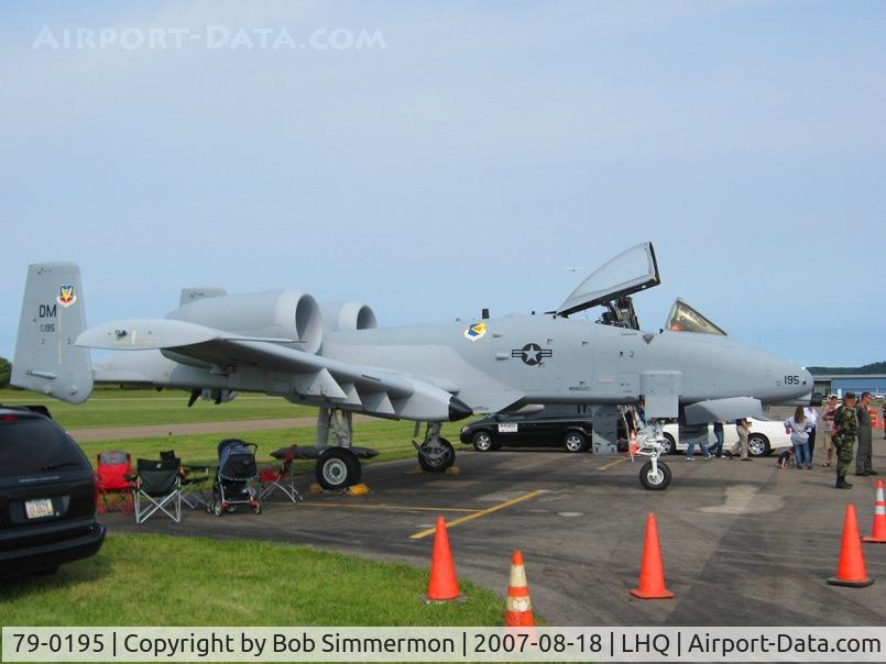 79-0195, Fairchild Republic A-10A Thunderbolt II C/N A10-0459, A10 Thunderbolt (AF 79-195) from Davis-Monthan AFB at Wings of Victory - Lancaster, OH