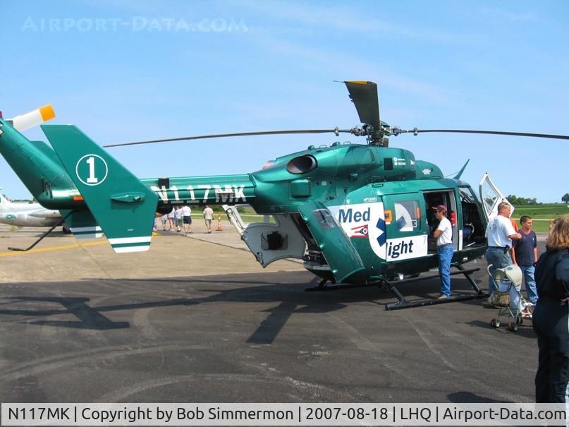 N117MK, 1989 Eurocopter-Kawasaki BK-117B-2 C/N 7196, Air ambulance at Wings of Victory Airshow - Lancaster, OH