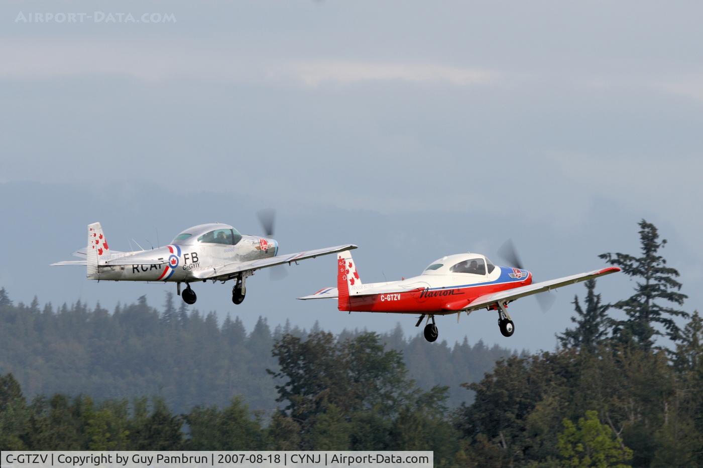 C-GTZV, 1950 Ryan Navion B C/N NAV-4-2140B, Two of 4 taking off . Part of the 