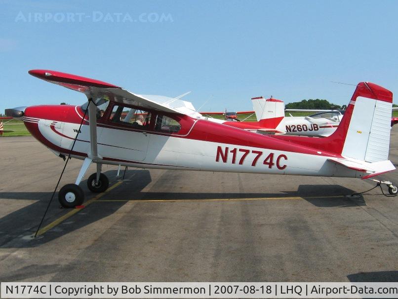 N1774C, Cessna 180 C/N 30474, On the ramp at Lancaster, OH
