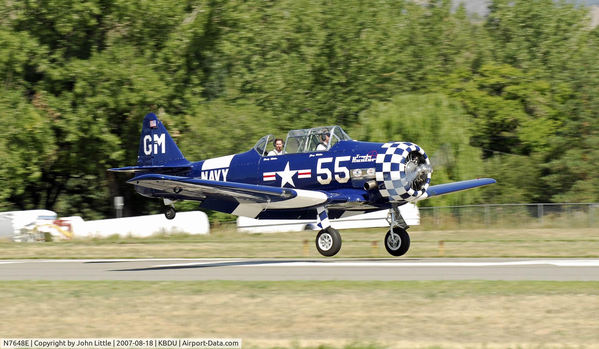 N7648E, 1942 North American SNJ-3 Texan C/N 78-6987, Gerry's  SNJ Landing at Boulder Open House