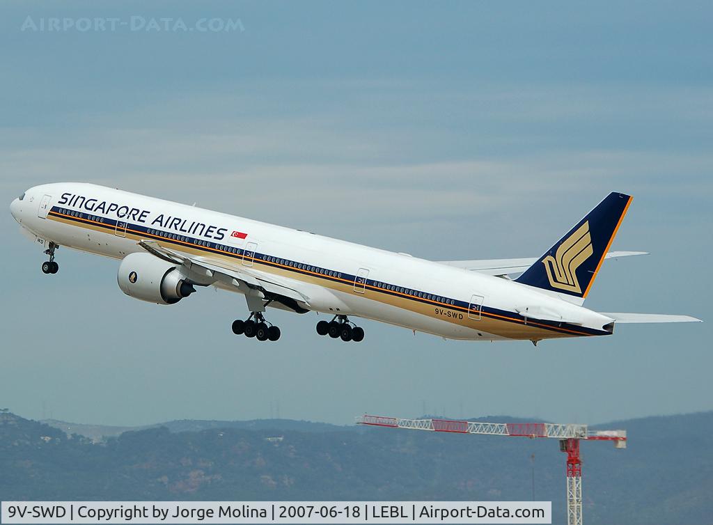 9V-SWD, 2006 Boeing 777-312/ER C/N 34569, Climbing after take off RWY 25L.