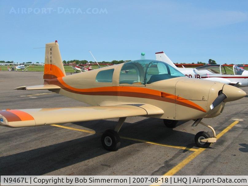 N9467L, 1971 American Aviation AA-1A Trainer C/N AA1A-0267, Attending Wings of Victory Airshow - Lancaster, OH