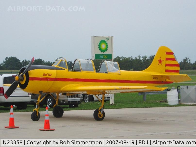 N23358, 1983 Yakovlev Yak-52 C/N 833107, Airline Pilot Jay Hodge's Yak at Airfest 2007 - Bellefontaine, OH